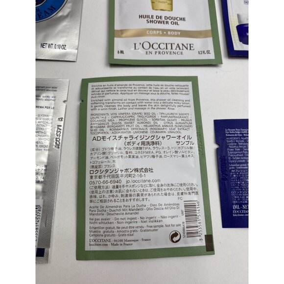 L’Occitane Sample Lot 12pc Eye Balm Shower Oil Hand Cream Milk Concentrate Trave - Picture 10 of 11